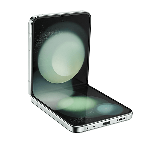 Samsung Galaxy Z Flip5 shown with Flip open